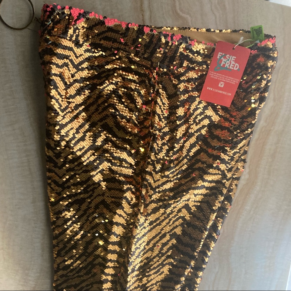 Reversible Tiger Sequin Trousers